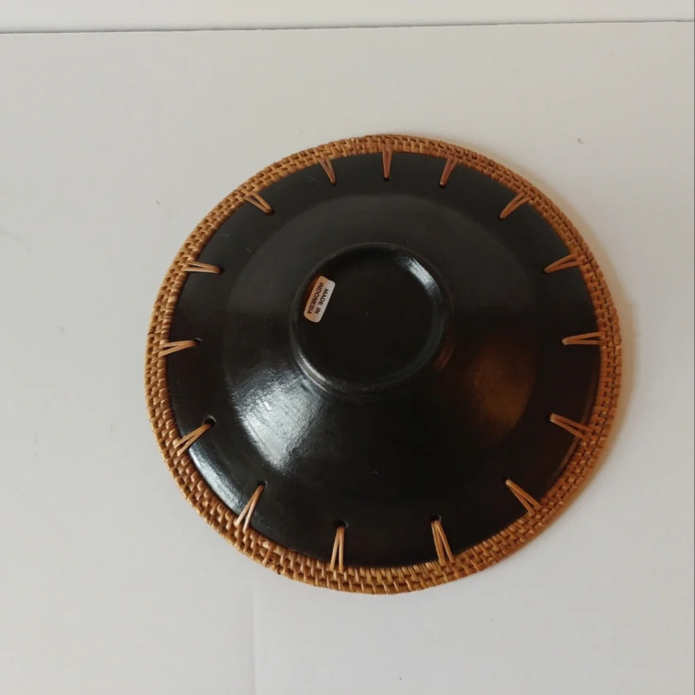Decorative Plate Reed Wrapped Table Decor